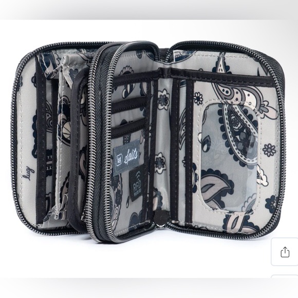 Lug Splits Compact RFID Wallet NWT Contemporary Midnight Black - Picture 2 of 10